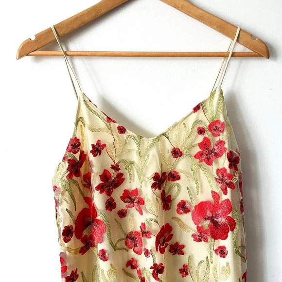 Aritzia Little Moon  Cheyenne Floral Mini Dress NWT Cream Red Size Small - Picture 6 of 9